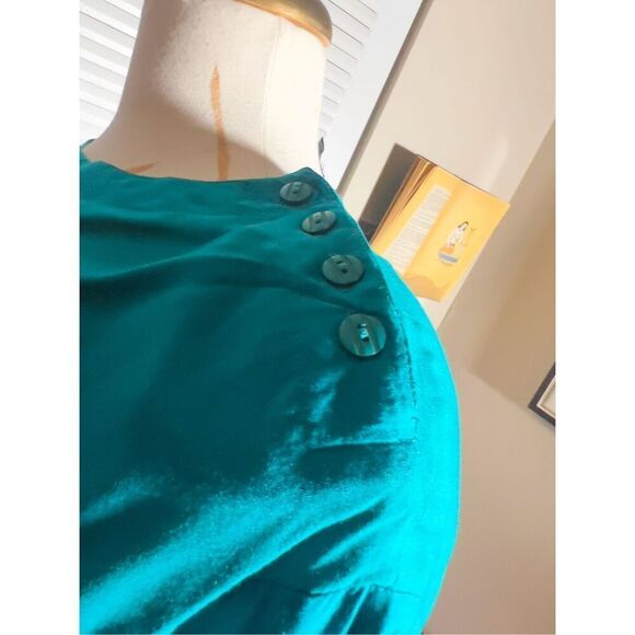 Cassie West | Women’s | Blouse | M | Vintage Structured Turquoise Top - Picture 4 of 6